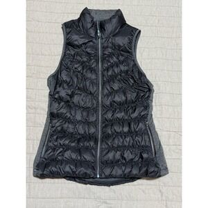 Tangerine Woman's Ruched Duck Down Fill Puffer Vest Sz Medium Charcoal Gray